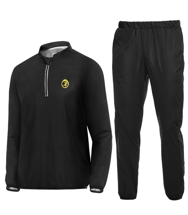 Sauna Suit for Men Sweat Jacket Sweating Shirt Long Sleeve Workout Suits Zipper Gym Exercise Fitness