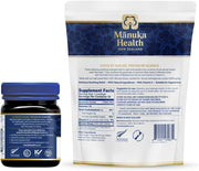 Manuka Health, Manuka Honey MGO 400+ Raw Manuka Honey 8.8 oz., Jar and Manuka Honey Lozenges MGO 400+, 8.8 oz Bag, Black Currant