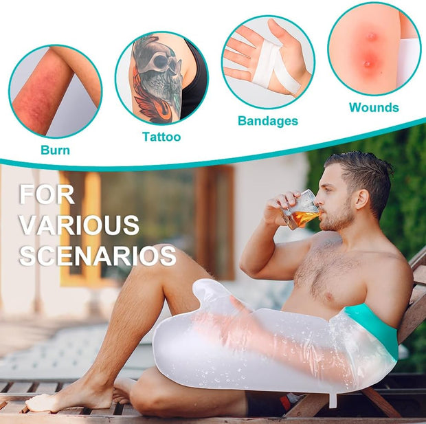 Waterproof Leg Cast Cover for Showering, Reusable Shower Sleeve for Lower Leg After Surgery, Watertight Non-Slip Adult Fracture Protector Bag, Water Proof Medical Covers for Calf/Ankle/Wound/Bandages