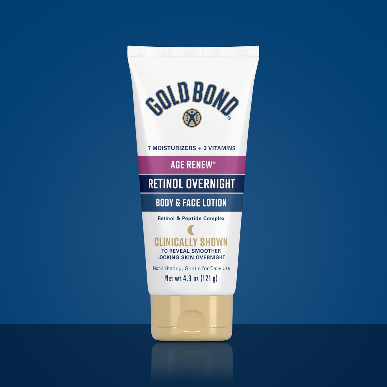 Gold Bond Age Renew Day & Night Duo Lotion Set for Body & Face, Crepe Corrector Lotion, Visibly Firms Skin Retinol Overnight Lotion, Visibly Smooths Skin, 8.6 oz.
