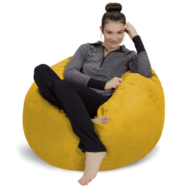 Sofa Sack Bean Bag Chair - Plush, Ultra Soft - Memory Foam Bean Bag Chair with Microsuede Cover - Stuffed Foam Filled Furniture and Accessories for Dorm Room 3 Feet - Charcoal