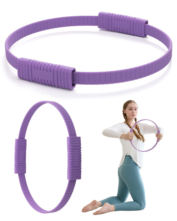 Pilates Ring, 13.5'' Silicone Magic Pilates Ring Fitness Circle, Lightweight & Durable Flexible Resistance Exercise Equipment for Toning Arms, Thighs/Legs, Core, Yoga & Physical Therapy