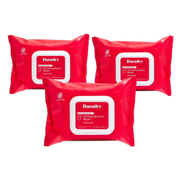 Whole Body Antiperspirant Wipes - Anti-Sweat Wipes for Body, Hands and Feet, Neutralizes Odor and Excessive Sweating, Quick-Drying and Travel-Friendly - Unscented, Pack of 1