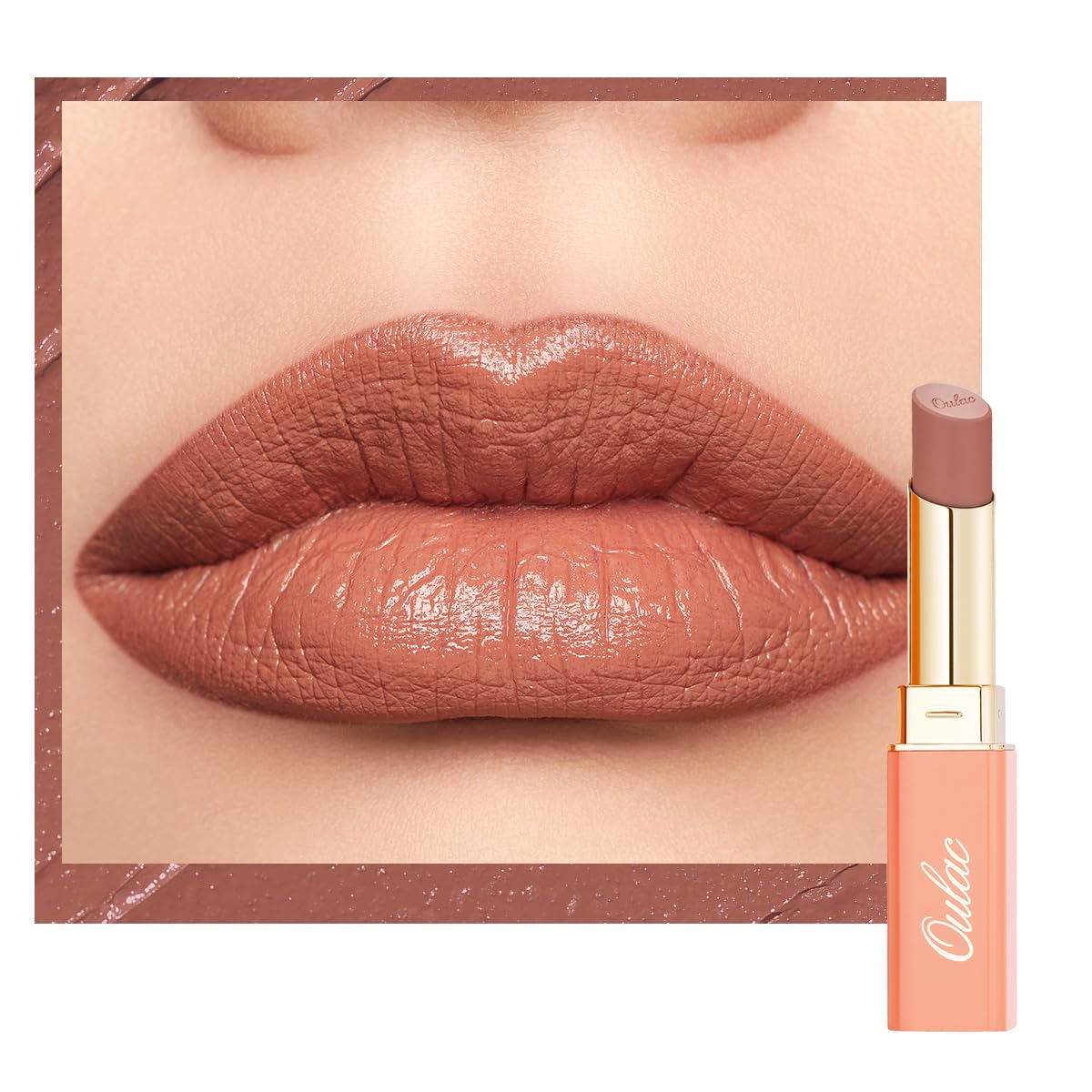 Oulac Beige Lipsticks for Women, Pale Nude Matte Lip Base, Full Coverage Lip Color, Satin Matte Finish, Cream Texture, Hydrating, Infused with Hyaluronic Acid, Vegan & Clean Beauty 4g SG01 Bare