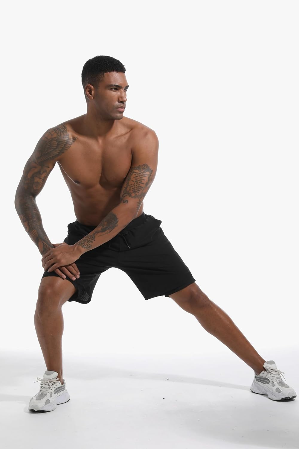 Sauna Shorts for Men 2 in 1 Sweat Shorts Men Sauna Suit Compression Liner Athletic Workout Pants with Pockets