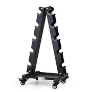 LIONSCOOL Premium Solid Steel Dumbbell Rack Stand Only, A-Frame Portable Weight Storage Organizer with Optional Tray and Wheels, Perfect for Home Gym Fitness Storage (200LBS/300LBS/700LBS Weight Capacity Available)