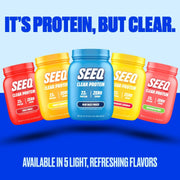 SEEQ Clear Protein Powder - Blue Razz Freeze - 22 Servings - 22g Clear Whey Protein Isolate - Zero Sugar - 0g Lactose - Allergen Friendly - GLP1 Support - Bone Health - Muscle Post Workout Recovery
