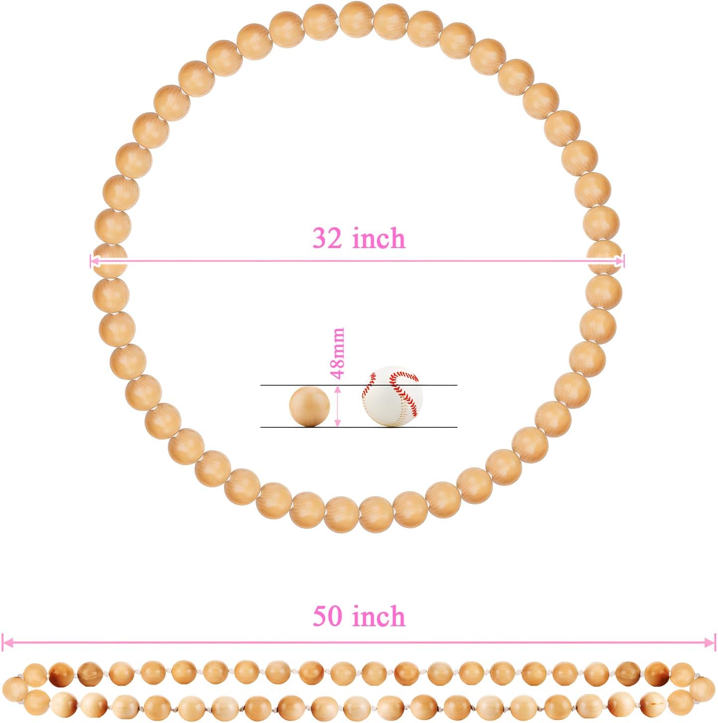 RR ROUND RICH DESIGN Wooden Hula Weighted Exercise Hoop for Fitness (Do Not Copy Patented Products) Natural