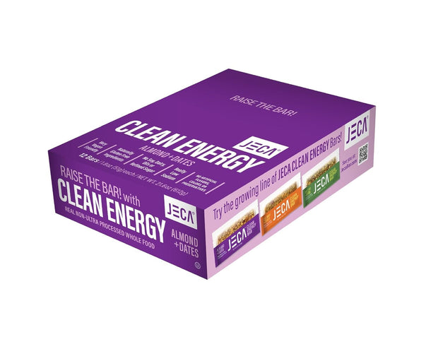 JECA® Almond Dates Energy Bars - Plant-Based Snack with Oats, Almonds, Dates, Peanuts, & Organic Agave Nectar - Vegan, Gluten-Free, Non-GMO - Natural Ingredients - Chewy Texture - 1.8 oz, 12-Pack