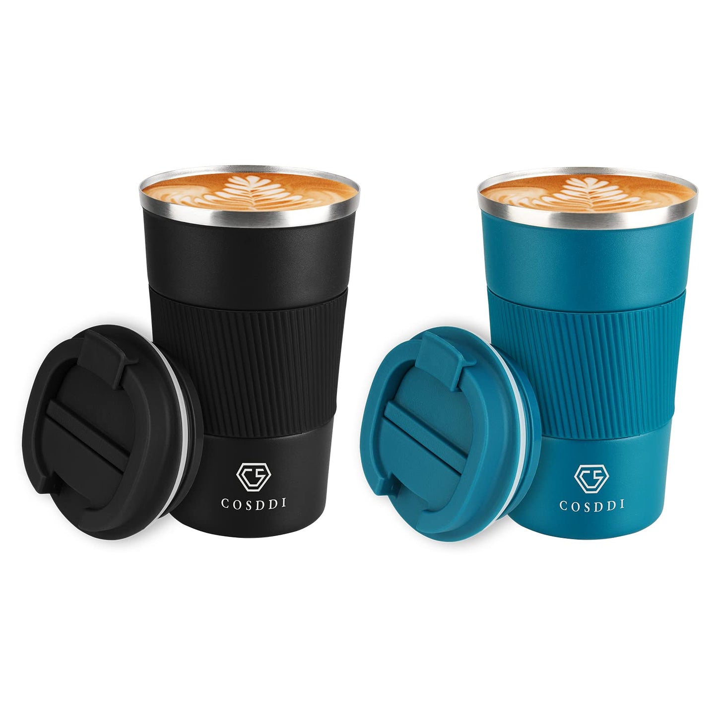 12 oz Stainless Steel Vacuum Insulated Tumbler - Coffee Travel Mug Spill Proof with Lid - Thermos Cup for Keep Hot/Ice Coffee,Tea and Beer (Green)