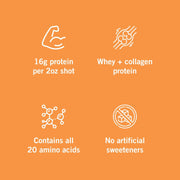 Vidafuel Protein Drink, 16g Protein Per 2oz Shot, 32 fl oz Carton, Citrus, Collagen and Whey Drink, No Artificial Sweeteners