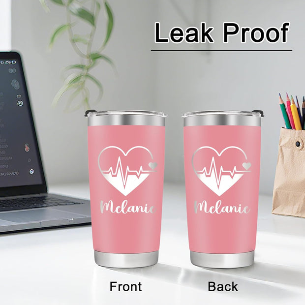 Personalized Tumbler with Engraved Name - Custom Coffee Tumblers with Lids and Straws, Made in USA 20 Oz Stainless Steel Travel Tumbler Personalized Gift for Birthday Christmas for Men Women Kids