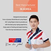 Skipping Jump Rope for Fitness Workout - Light Weight, Adjustable, Tangle Free, Excellent line control for Cardio Boxing, CrossFit, Training Exercise All Ages and Gender ( Special Luxury, KA-220, Made in Korea)