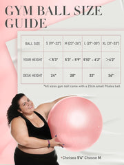 Yoga Ball for Exercise, Pilates Set, 4 Sizes Fitness Ball for Workout, Birthing, Pregnancy, Physical Therapy- Pump Included