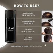 KAAL Hair Fibers | Hair Powder - (27.5g, Dark Brown), Refillable Bottle Hair Filler for Thinning Areas - For Men and Women