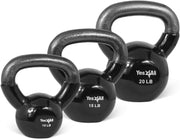 Yes4All Kettlebell Set Vinyl Coated Weights Combo for Full Body Workout Equipment Push up, Grip Strength Training, Dumbbell Weights Exercises
