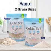Sante Grey Coarse Sea Salt From the Celtic Sea - 1.1lb (18oz) Unrefined French Sea Salt Organic, Rich in 82+ Minerals Salt, 100% Natural & Hand Harvested Sal Celtica