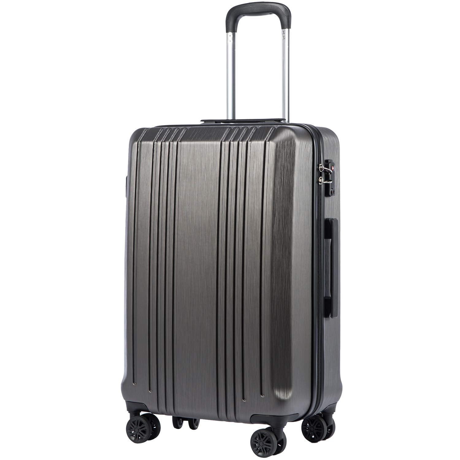 Coolife Luggage Expandable Suitcase PC+ABS 3 Piece Set with TSA Lock Spinner 20in24in28in