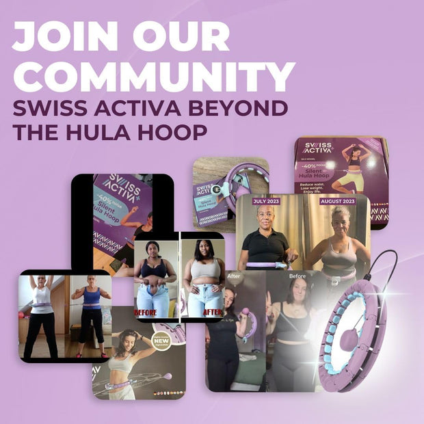 Swiss Activa+ Smart Hula Hoop - Infinity Hoop for Adults - Won't Fall Off - Weight Loss Exercise Equipment