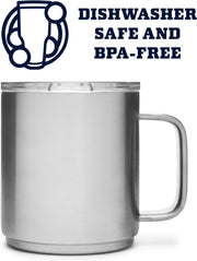 YETI Rambler 10 oz Stackable Mug, Vacuum Insulated, Stainless Steel with MagSlider Lid, Stainless