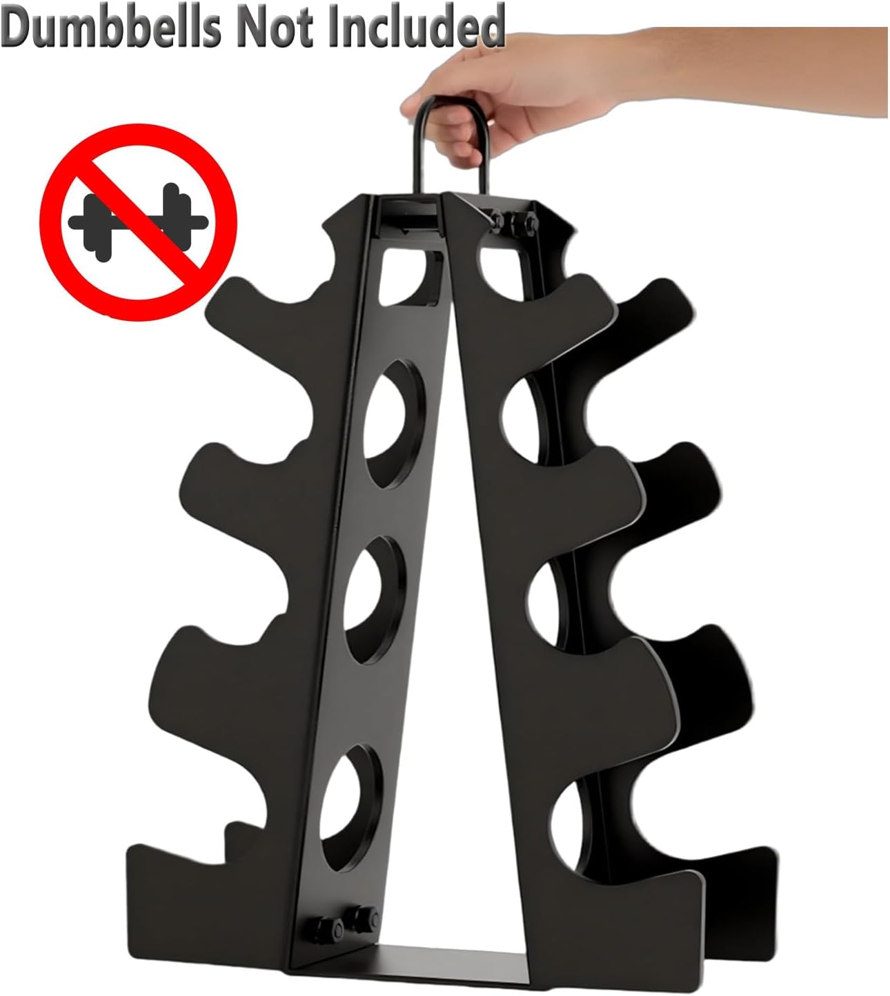 Dumbbell Rack Stand Only(No Dumbbells Rack Only), Weight Rack for Dumbbells 5-15LB, Upgraded Handle, Compact A-Frame Weight Rack, Suitable for Home Gym