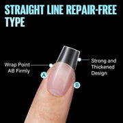 TOMICCA Short Coffin Nail Tips, 240Pcs Acrylic Half Cover Nail Tips Coffin, No C Curve Full Matte Gel Nail Tips Short, Nail Extension Tips for Beginner and Professional 12 Sizes