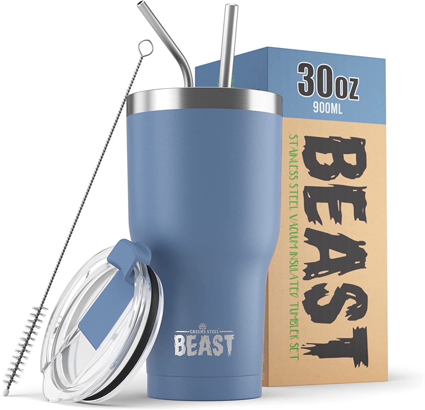 Beast 50 oz Tumbler Stainless Steel Vacuum Insulated Coffee Ice Cup Double Wall Travel Flask (Arctic White)