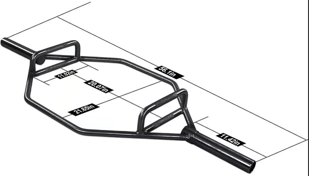 Olympic Hex Bar Solid Steel Sleeve 1000lbs Weight Capacity Trap Bar Deadlift Bar with Knurled Handles, for Bodybuilding Training, Squats, Deadlifts, Shrugs Power Pulls, Black