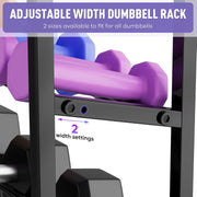 WUC Dumbbell Rack, Adjustable Weight Rack for Home Gym Storage for Dumbbells Kettlebells Yoga Mat & Balls, All in One Workout Equipment Storage Rack with Wheels, Powder Coated Steel, Black