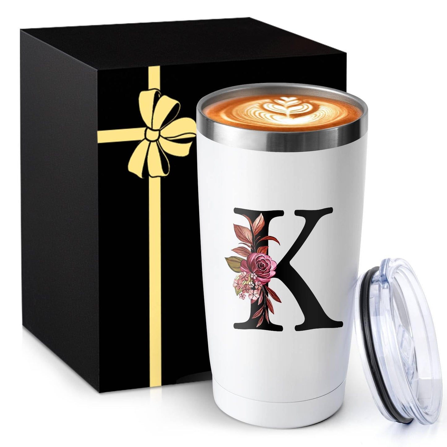 20 Oz Insulated Coffee Cup with Lid Car Tumbler Travel Mug Women Wife Husband Happy Birthday Wedding Romantic Gift Best Cool Day Personalized Unique Special Cute Custom Christmas Xmas Valentines Ideal