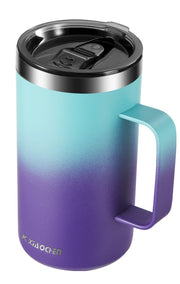 KXIAOCHEN 20oz Insulated Coffee Mug with Lid, Stainless Steel Coffee Cup, Double Wall Vacuum Coffee Tumbler with Handle, Premium Thermal Travel Coffee Mug (Navy Blue)