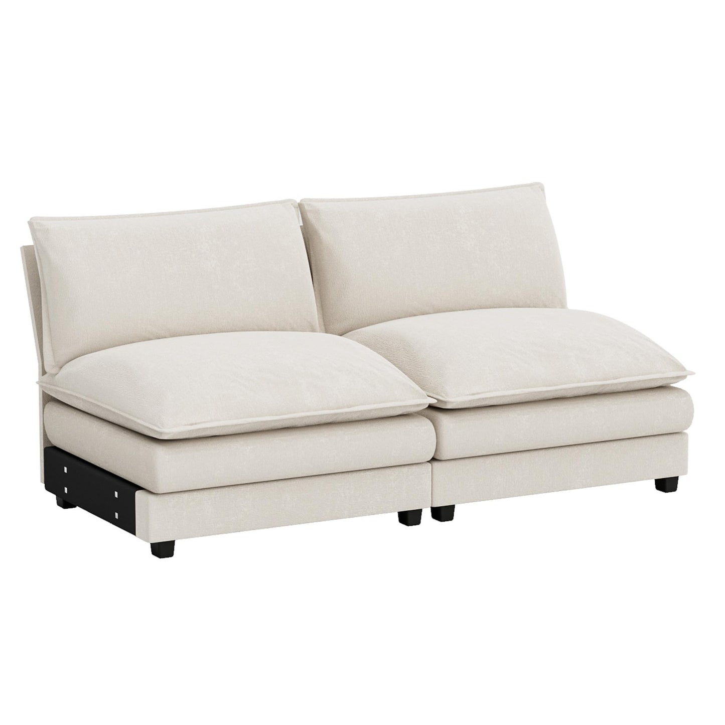 Homall 119" Modular Sectional Sofa, L Shaped Sofa Couch with Reversible Ottoman, DIY Combination Chenille Deep 3-Seat Cloud Couch for Living Room, Apartment (Light Grey, L Shaped Sofa)