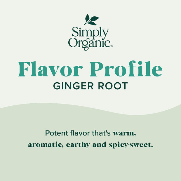 Simply Organic Ground Ginger Root, 1.64 Ounce, Non ETO, Non Irradiated, Non GMO, Complements Both Sweet & Savory Dishes