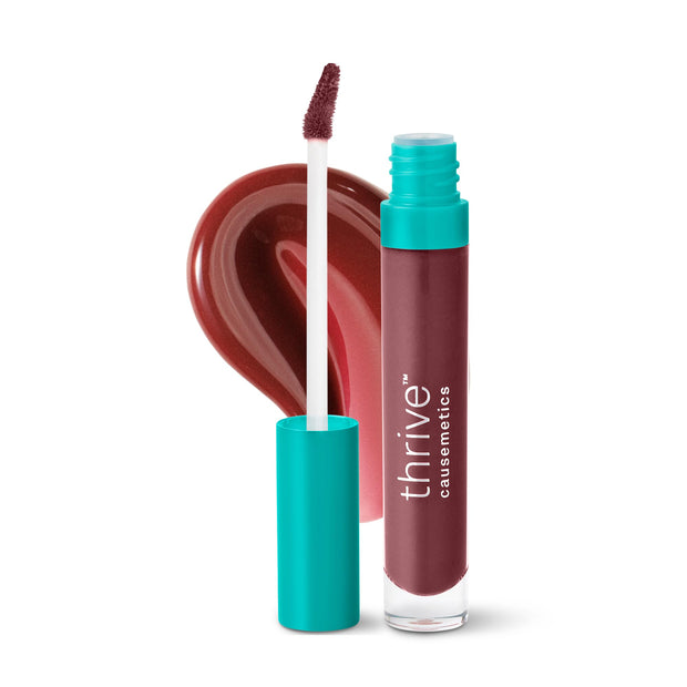 Thrive Causemetics Sheer Strength Lip Plumping Peptide Gloss, Lip Plumper with Vitamin E, Peptides, Plumps, Smooths & Hydrates Lips, High Shine, Vegan & Cruelty Free, Kaisa (Dusty Rose)