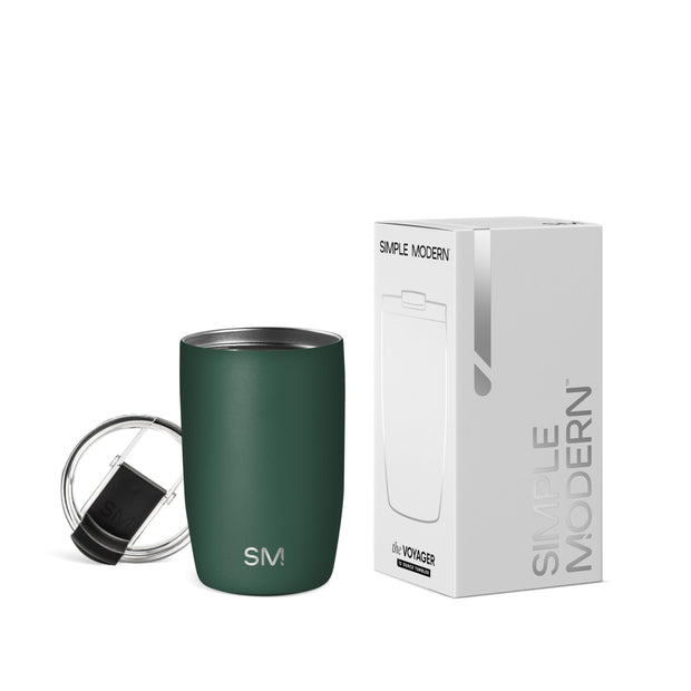 Simple Modern Travel Coffee Mug Tumbler with Flip Lid | Reusable Insulated Stainless Steel Cold Brew Iced Coffee Cup Thermos | Gifts for Women Men Him Her | Voyager Collection | 12oz | Almond Birch
