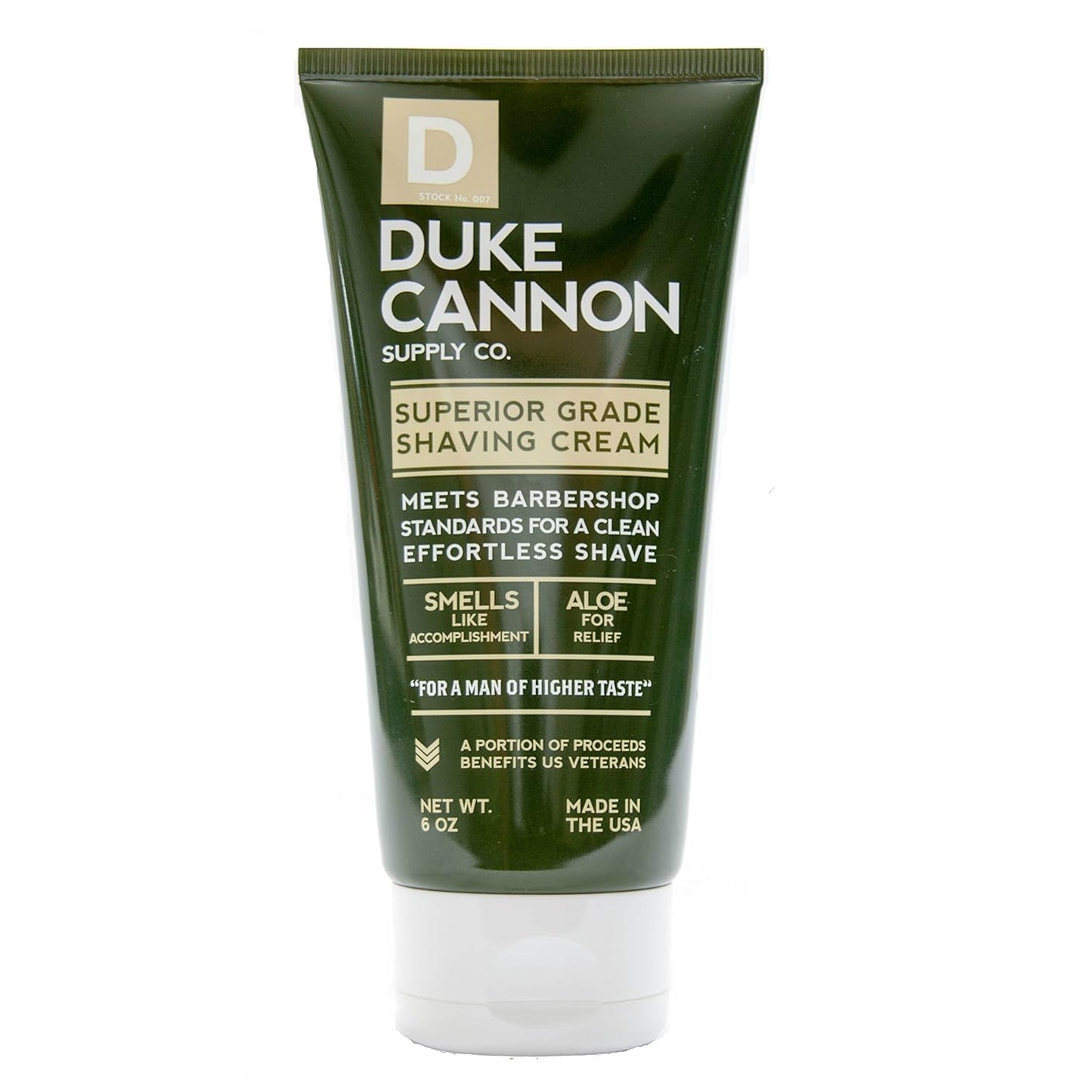 Duke Cannon Superior Grade Shaving Cream - Barbershop Formula with Aloe Vera, Shea Butter, Macadamia Nut Oil (2 ounces)