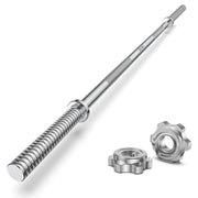 Weight Lifting Bar 57", 1" Standard Straight Barbell Bars Olympic for Home Gym Weight lifting/Strength Training/Squat/Bench Press/Deadlift/Lunges/Hip Thrusts, 2 Star Collars (480lb Weight Capacity)