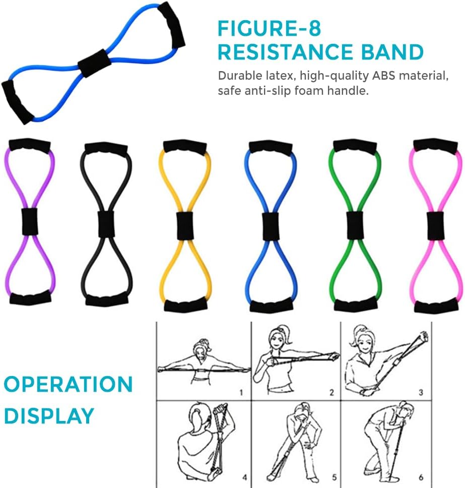 Yoga Sets for Women Pilates at Home Equipment Pilates Magic Ring Booty Bands for Working Out Glutes Yoga Ball 25cm Figure 8 Resistance Band Yoga Bands for Stretching