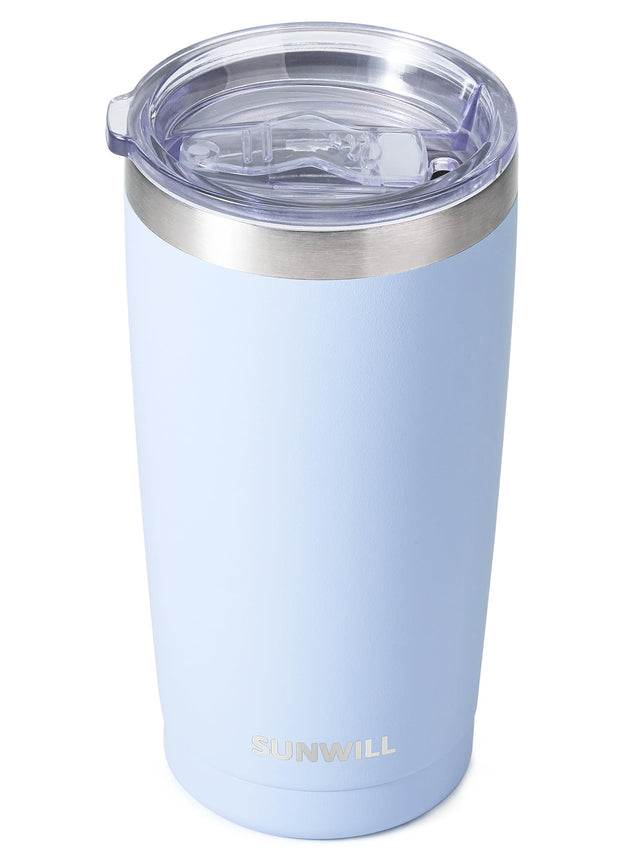 SUNWILL Travel Coffee Tumbler 20 oz, Insulated Mug with Lid, Stainless Steel Cup for Outdoor, Powder Coated Navy