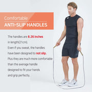 Skipping Jump Rope for Fitness Workout - Light Weight, Adjustable, Tangle Free, Excellent line control for Cardio Boxing, CrossFit, Training Exercise All Ages and Gender ( Special Luxury, KA-220, Made in Korea)