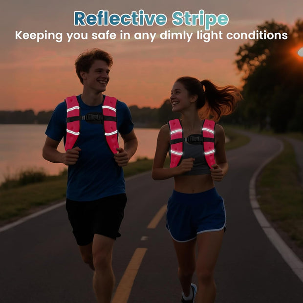 Weighted Vest, 8lb/12lb/16lb/20lb/25lb/30lb Weight Vest with Two Adjustment Straps for Men Women, Weight Vests with Reflective Stripe for Strength Training, Running, Jogging, Walking