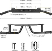 Kipika Pull Up Bar for Doorway Wall Mounted Multi-Grip Strength Bar with Resistance Band Hooks | Heavy-Duty Multifunctional Chin Up Bar for Home Gym Workout | 39-Inch Wide 600 Lbs Capacity