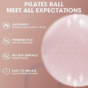 PAETA Pilates Ring Set – 14” Magic Circle (38 lbs Resistance), 9.8” Pilates Ball, 5 Resistance Bands, and Exercise Guide Included for Home Workouts