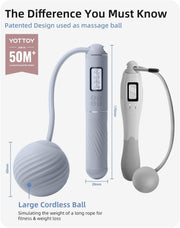 YOTTOY Skipping Ropes for Adults -Cordless Counter Jump Rope with Large Cordless Ball-Weighted Jump Rope for Women with LCD Display