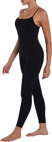 Sunzel Workout Jumpsuits for Women Adjustable Spaghetti Strap Leggings Bodysuit Square Neck Sleeveless One Piece Yoga Unitard
