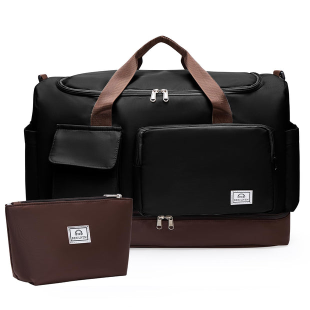 Small Gym Bag for Women, Travel Duffle Bag Carry On Weekender Bag with Shoe Compartment