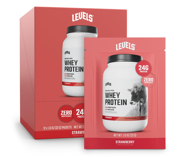 Levels Grass Fed Whey Protein Powder, No Artificials, 24G of Protein, Vanilla Bean, 2LB