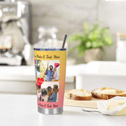 Personalized Tumblers with Pictures Lids and Straws 20 oz Custom Photo Stainless Steel Coffee Tumbler with Name Text Coffee Mug Cup Gifts for Christmas Anniversary Birthday for Dad Mom Friend