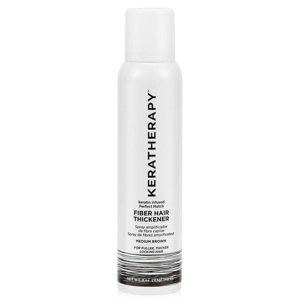 Keratherapy Keratin Infused Perfect Match Fiber Hair Thickener Spray, Dark Brown to Black, 4 fl. oz., 140 ml - Volumizing, Thickening, & Concealing Hairspray for Scalp Coverage, Roots & Thinning Areas