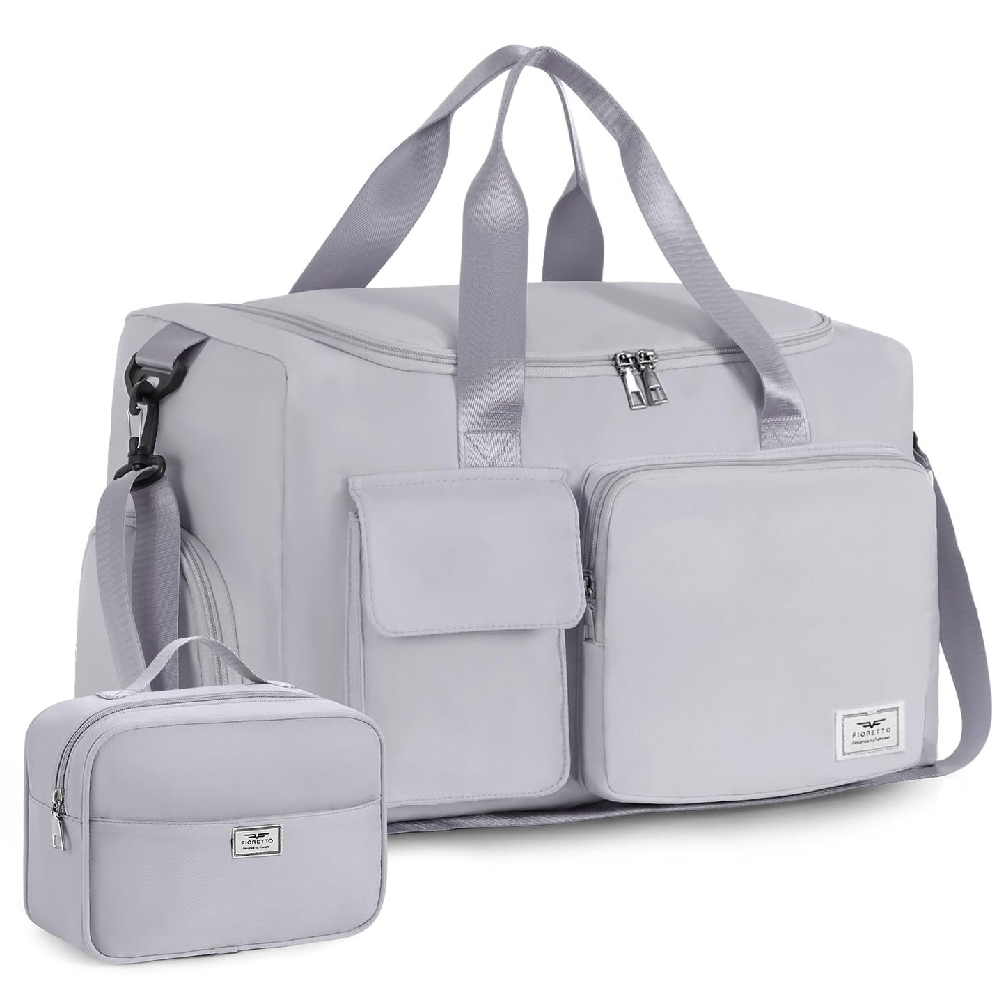 FIORETTO Women's Gym Duffle Bag with Shoes Compartment, 37L Capacity, Ideal for Travel, Gym, Sports, Duffel, Weekender